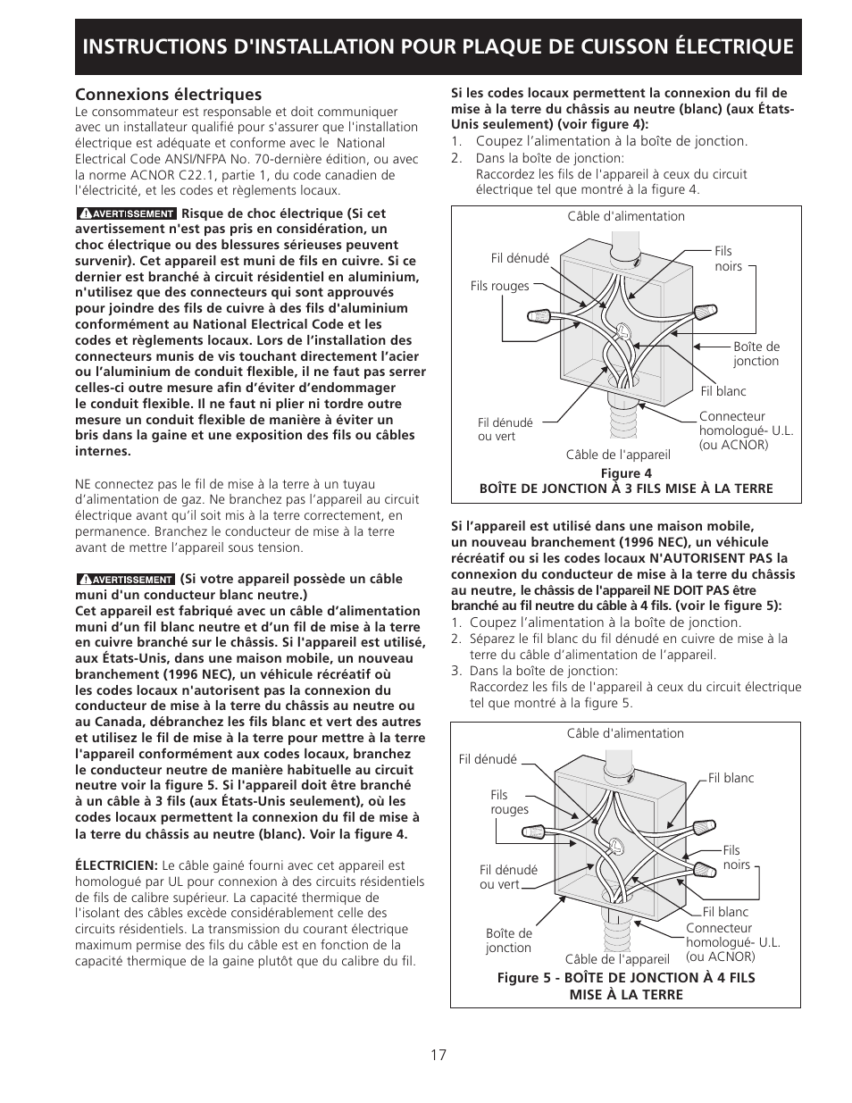 Connexions électriques | Electrolux EI36EC45KS User Manual | Page 17 / 20