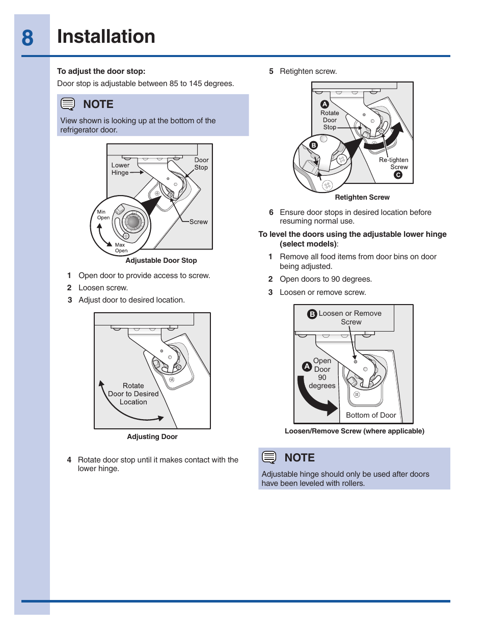 Installation | Electrolux EI27BS16JW User Manual | Page 8 / 32