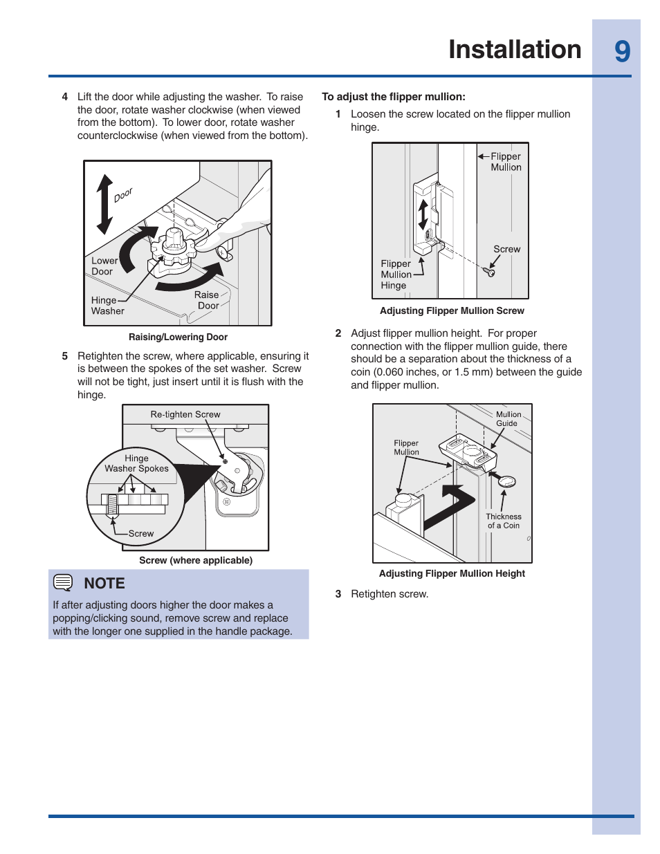 Installation | Electrolux EI27BS16JW User Manual | Page 9 / 32