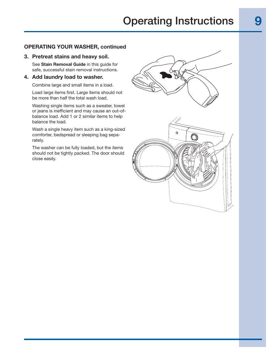 Operating instructions | Electrolux EIFLS55IMB User Manual | Page 9 / 32