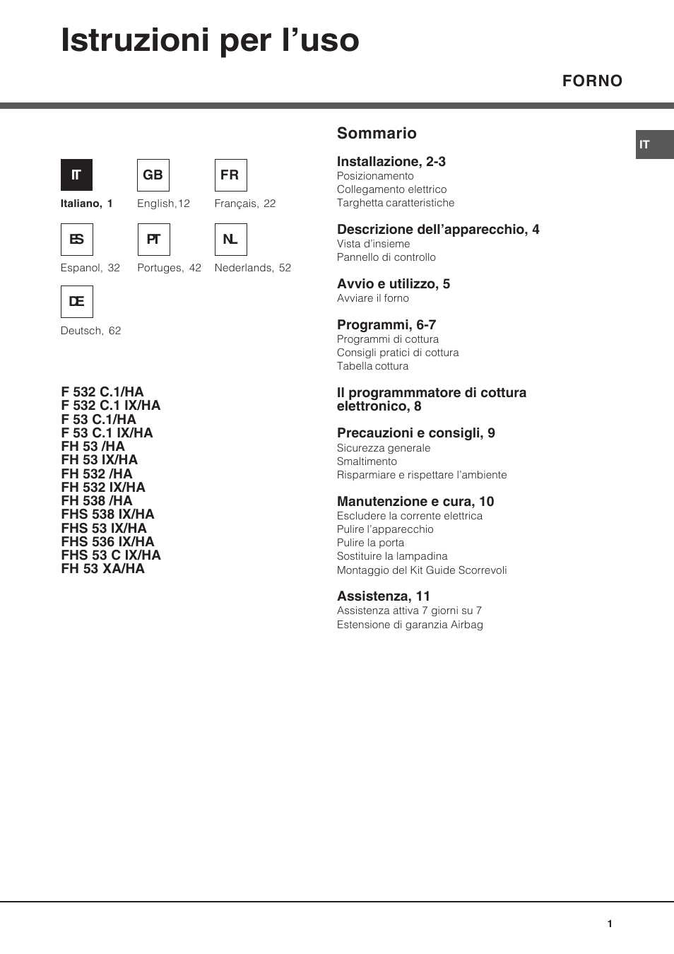 Hotpoint Ariston Style FH 53 IX-HA User Manual | 72 pages