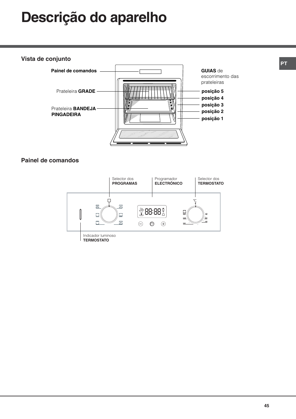 Descrição do aparelho | Hotpoint Ariston Style FH 53 IX-HA User Manual | Page 45 / 72