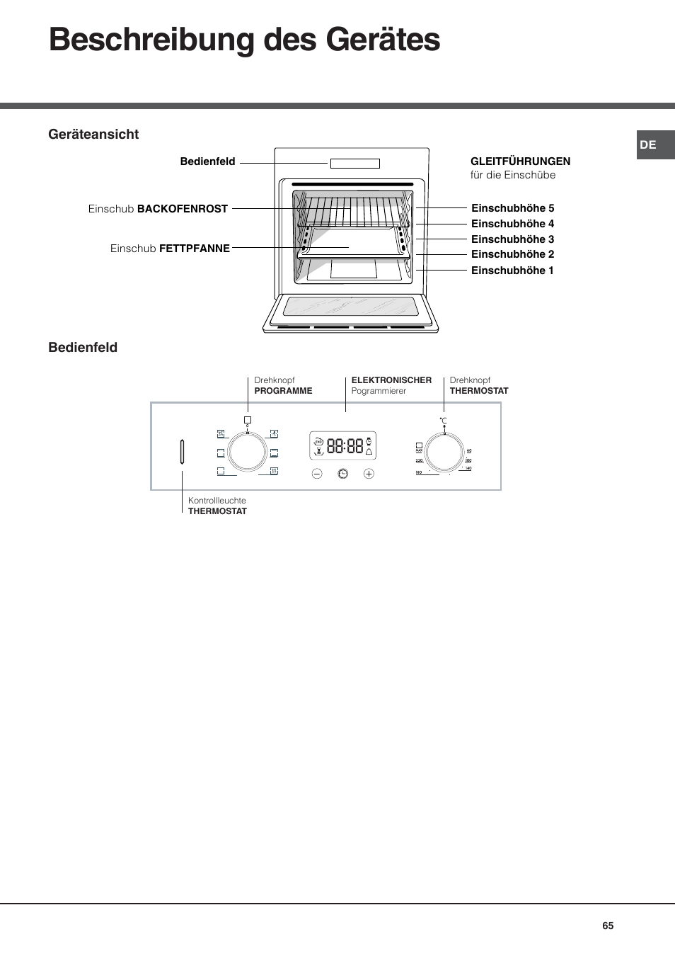 Beschreibung des gerätes | Hotpoint Ariston Style FH 53 IX-HA User Manual | Page 65 / 72