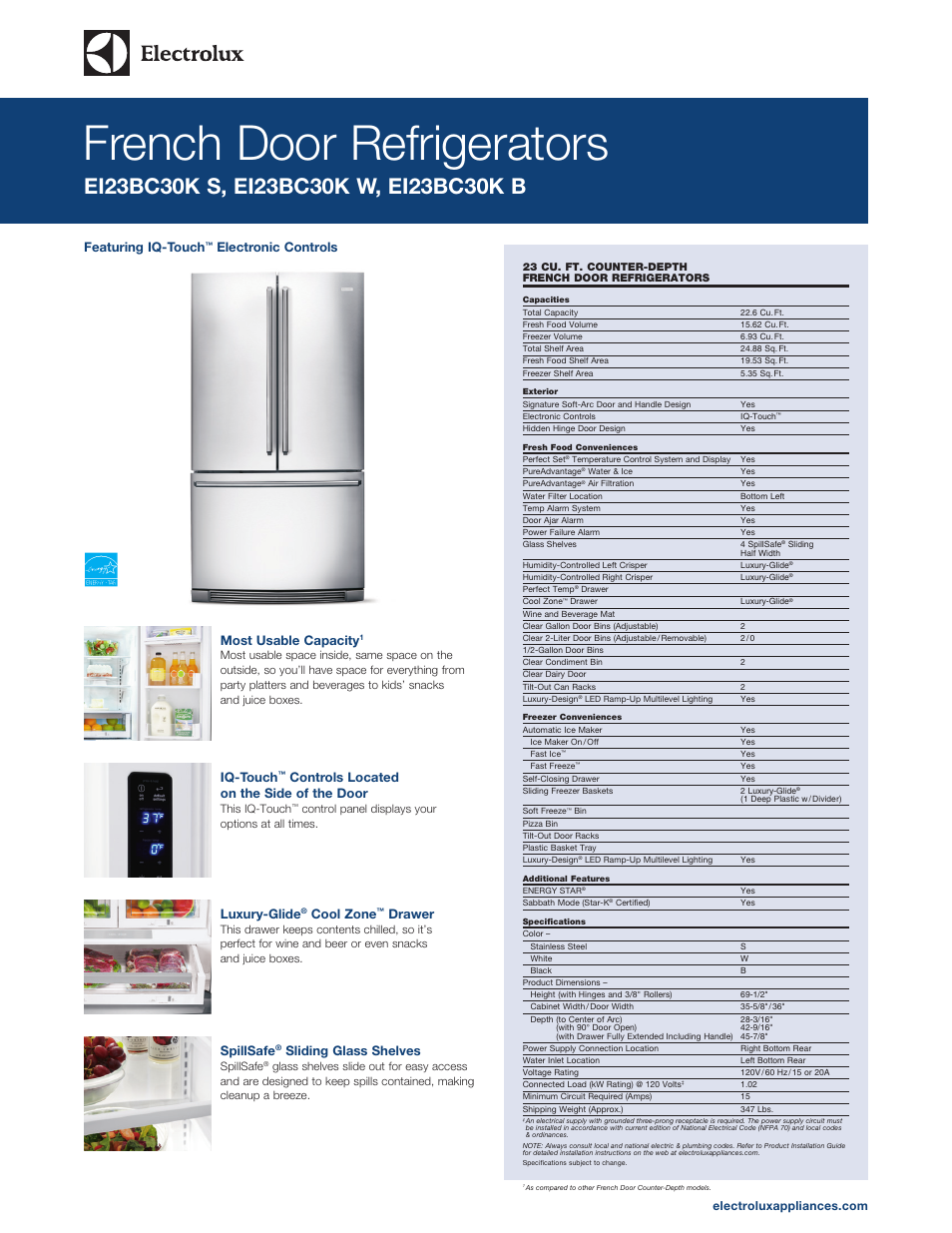 Electrolux EI23BC30KW User Manual | 3 pages