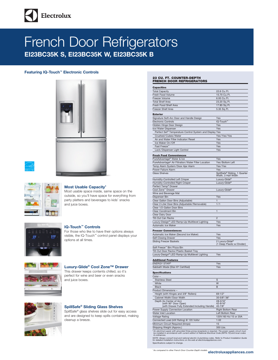 Electrolux EI23BC35KW User Manual | 3 pages