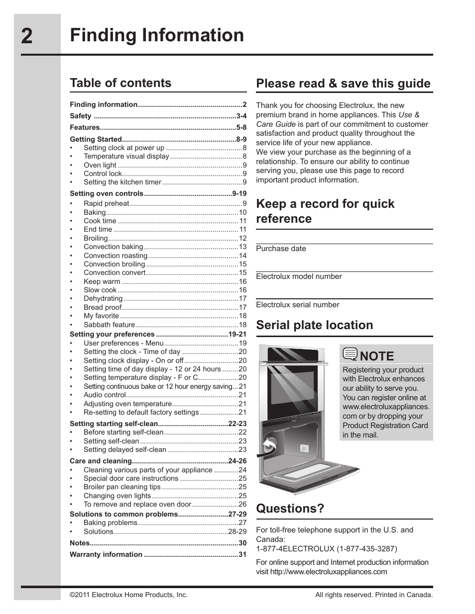 Electrolux EI30EW45KB User Manual | Page 2 / 32