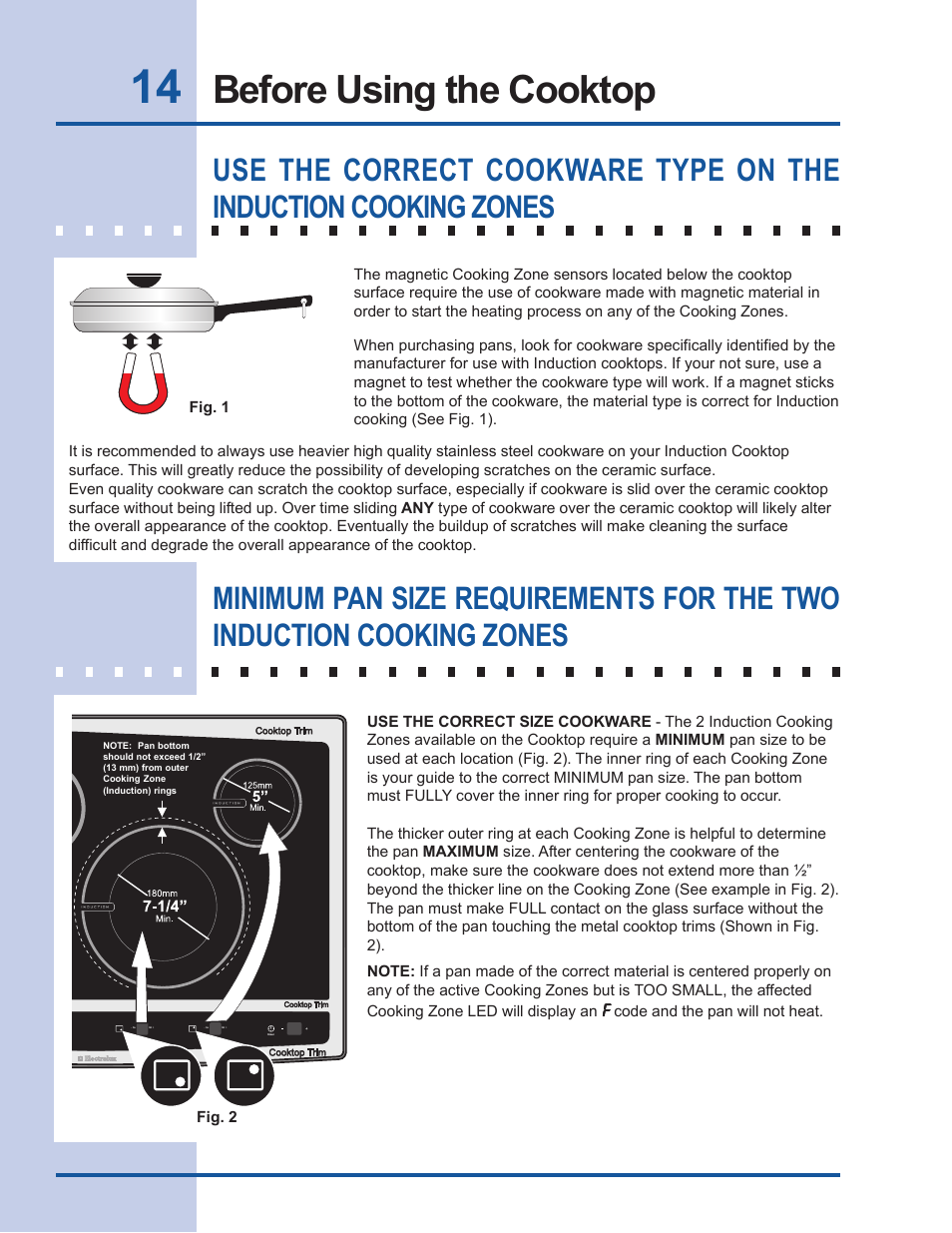 Before using the cooktop | Electrolux EW30CC55GS User Manual | Page 14 / 32