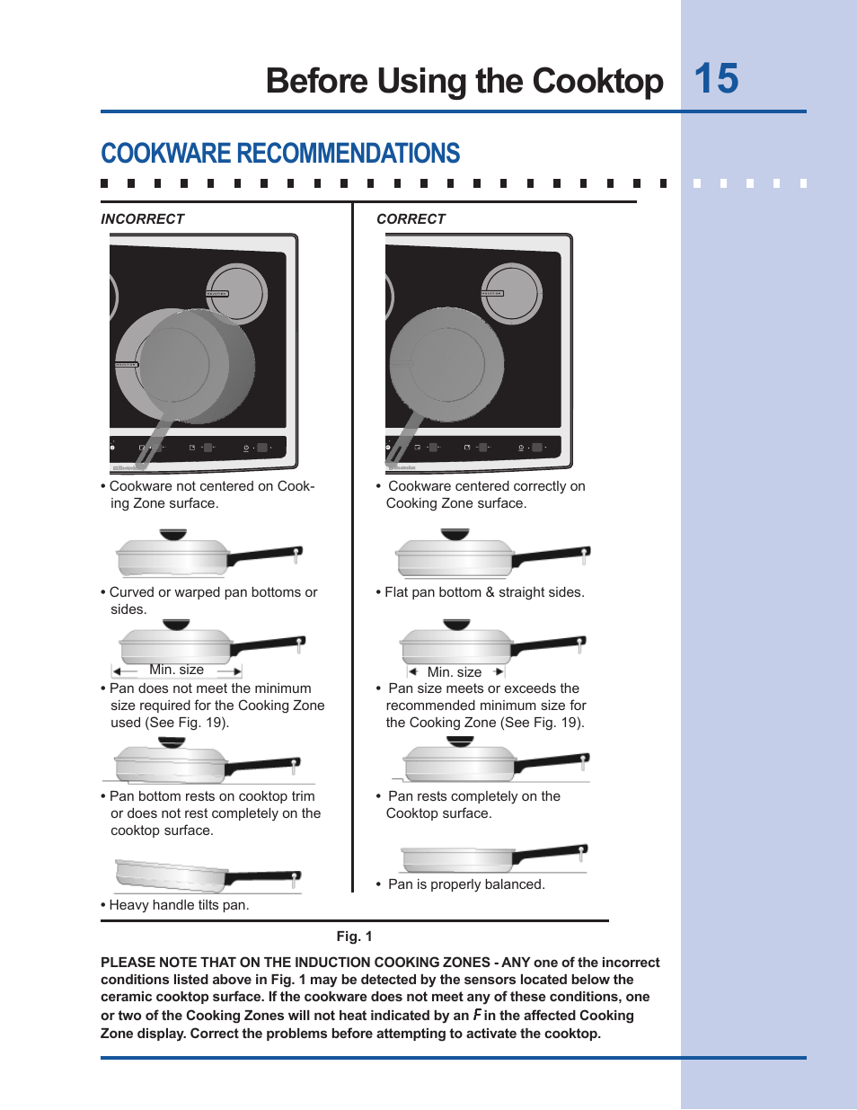 Before using the cooktop, Cookware recommendations | Electrolux EW30CC55GS User Manual | Page 15 / 32