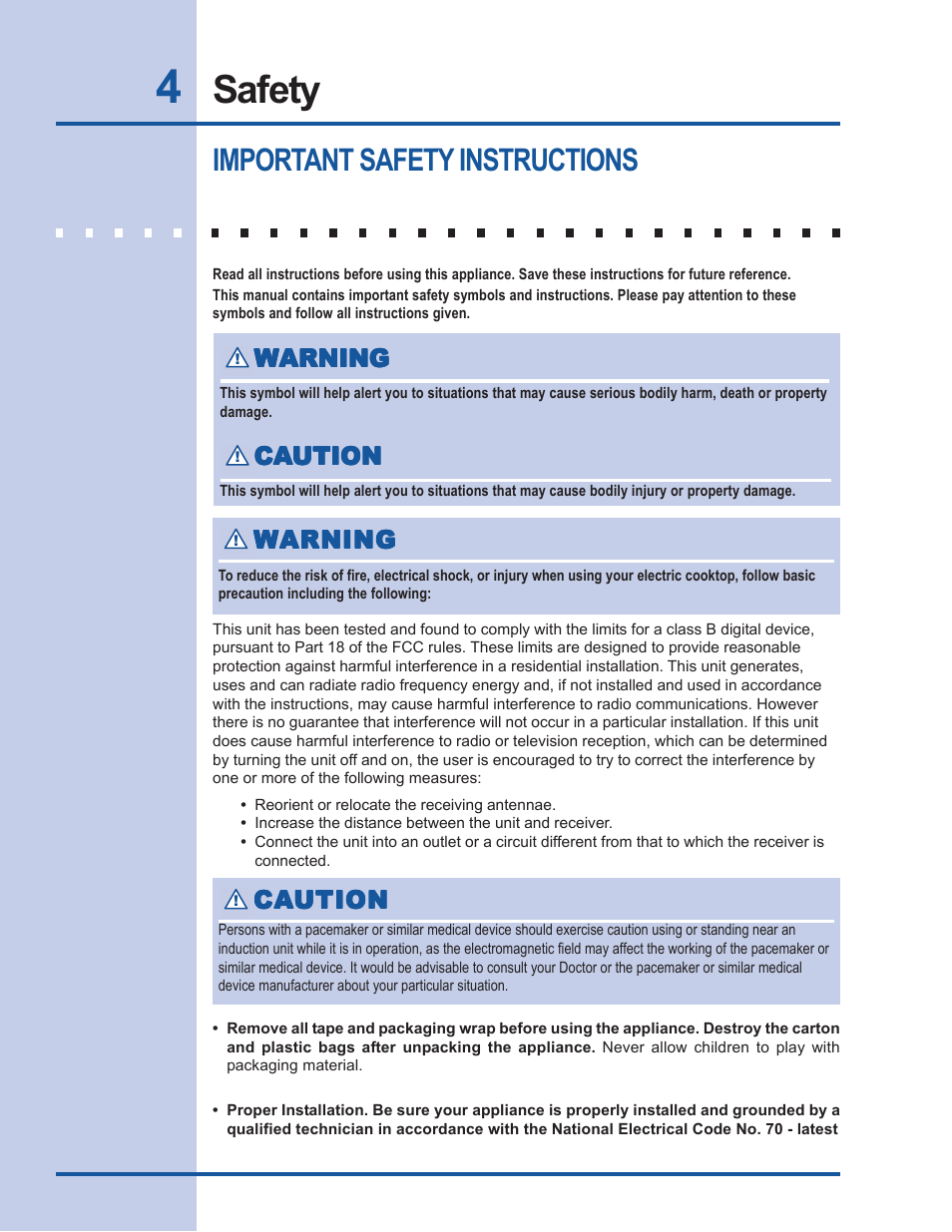 Safety, Important safety instructions | Electrolux EW30CC55GS User Manual | Page 4 / 32