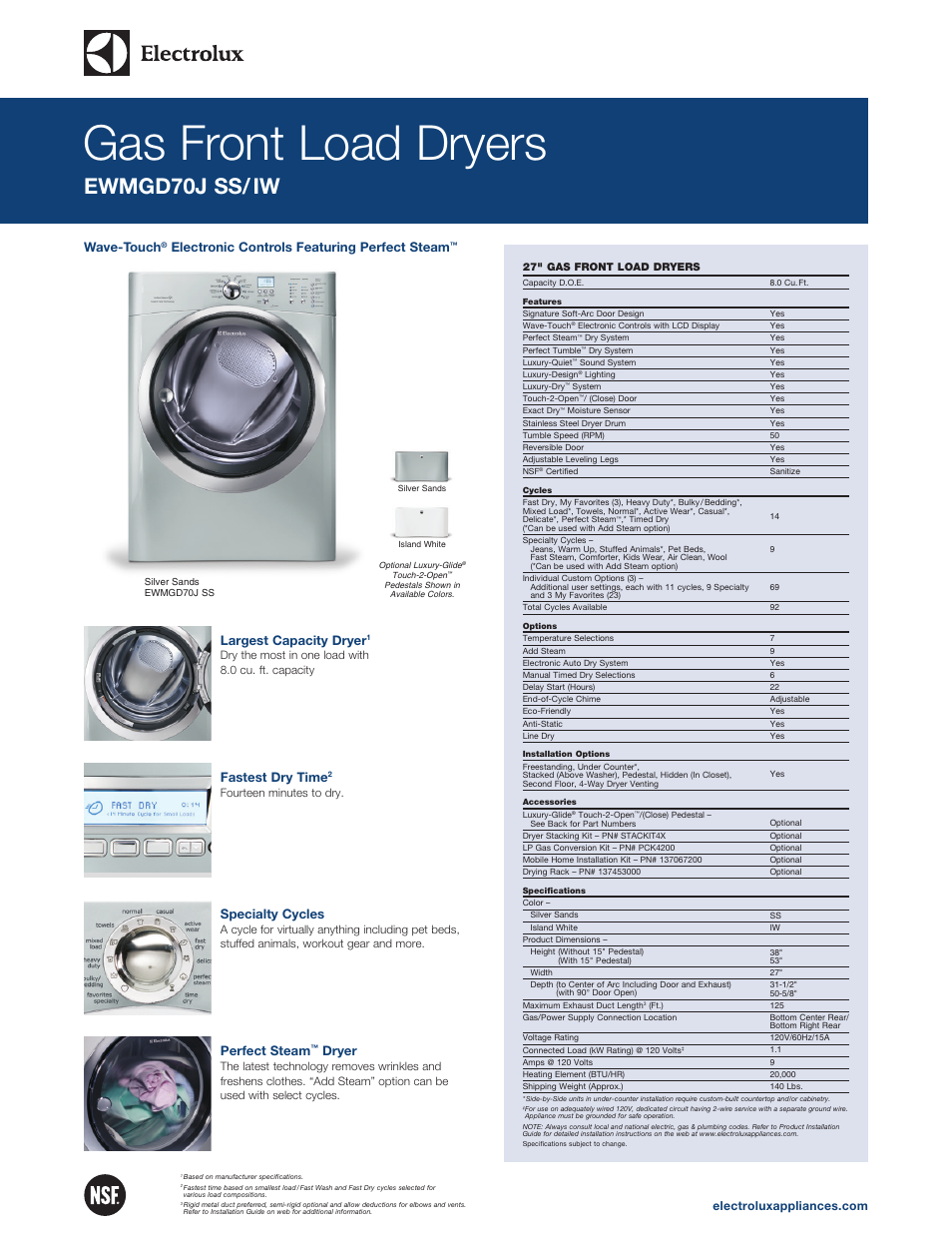 Electrolux EWMGD70JIW User Manual | 2 pages
