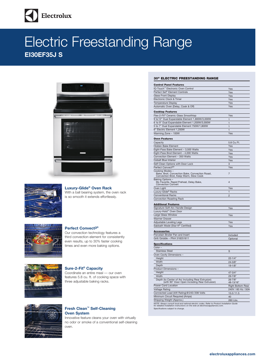 Electrolux EI30EF35JS User Manual | 5 pages