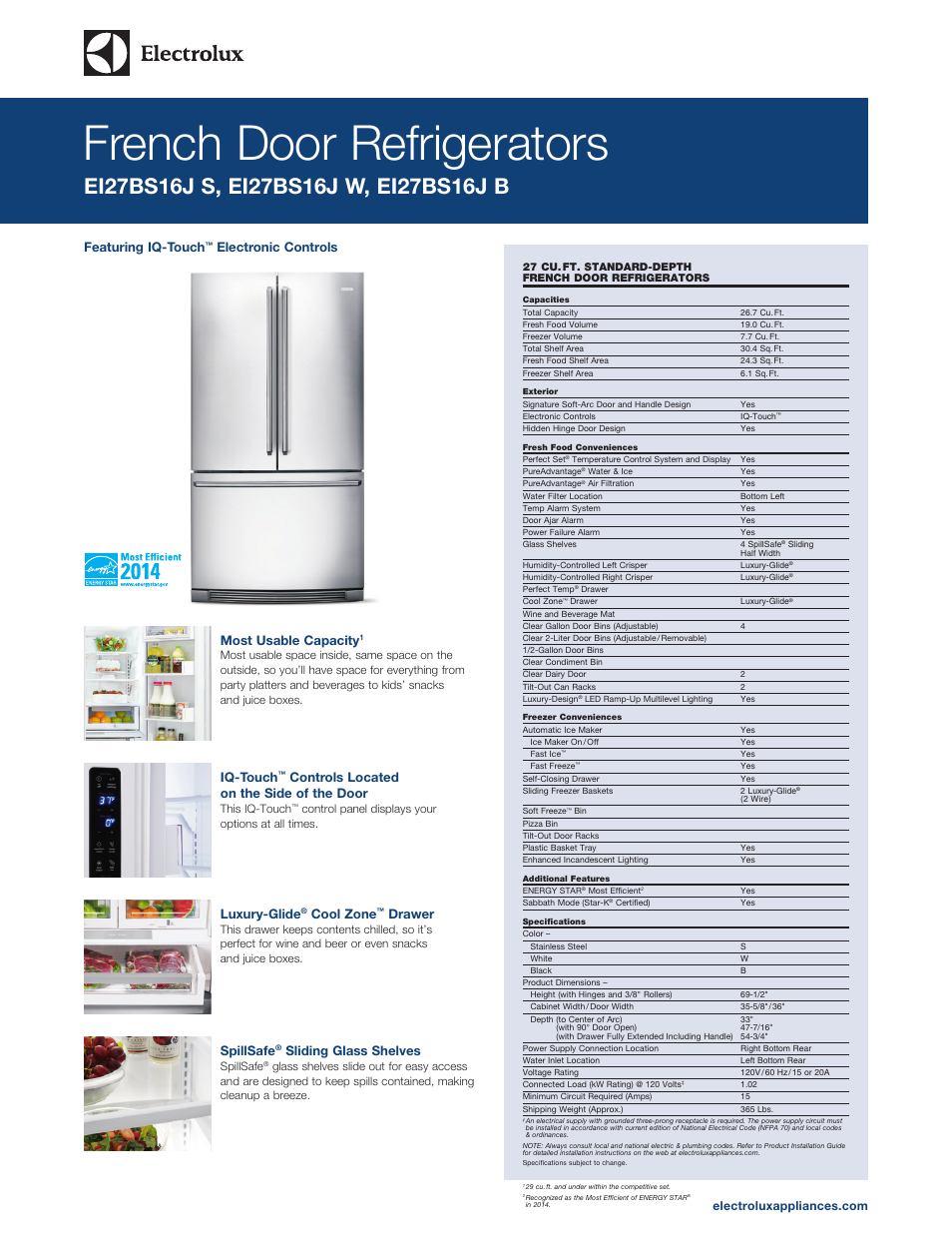 Electrolux EI27BS16JB User Manual | 2 pages