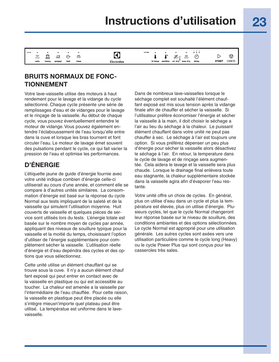 Instructions d’utilisation | Electrolux EI24ID30QS User Manual | Page 23 / 60