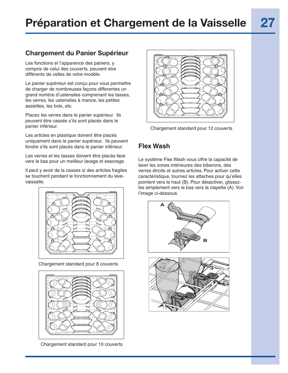 Préparation et chargement de la vaisselle | Electrolux EI24ID30QS User Manual | Page 27 / 60