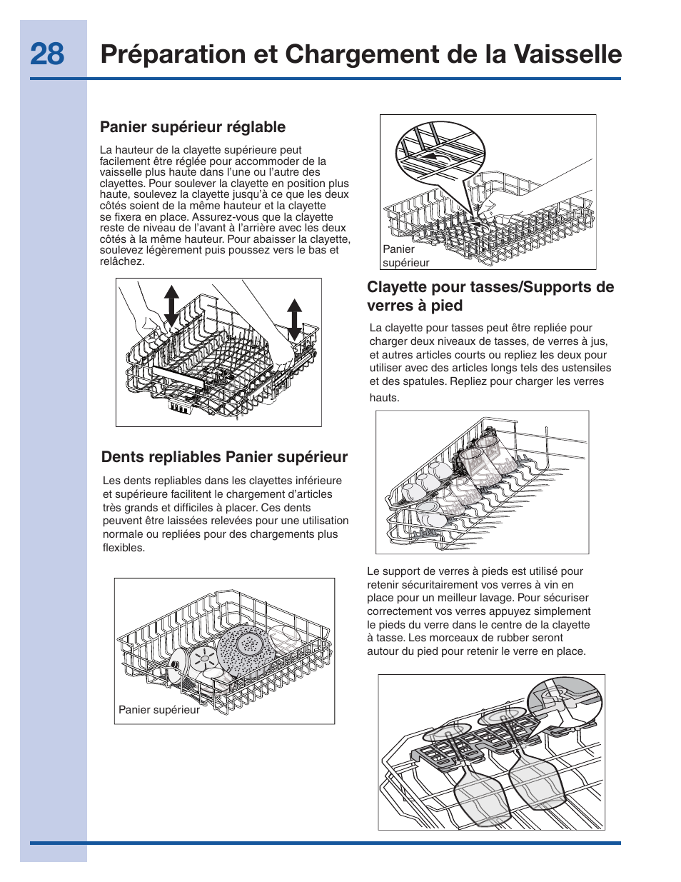 Préparation et chargement de la vaisselle | Electrolux EI24ID30QS User Manual | Page 28 / 60