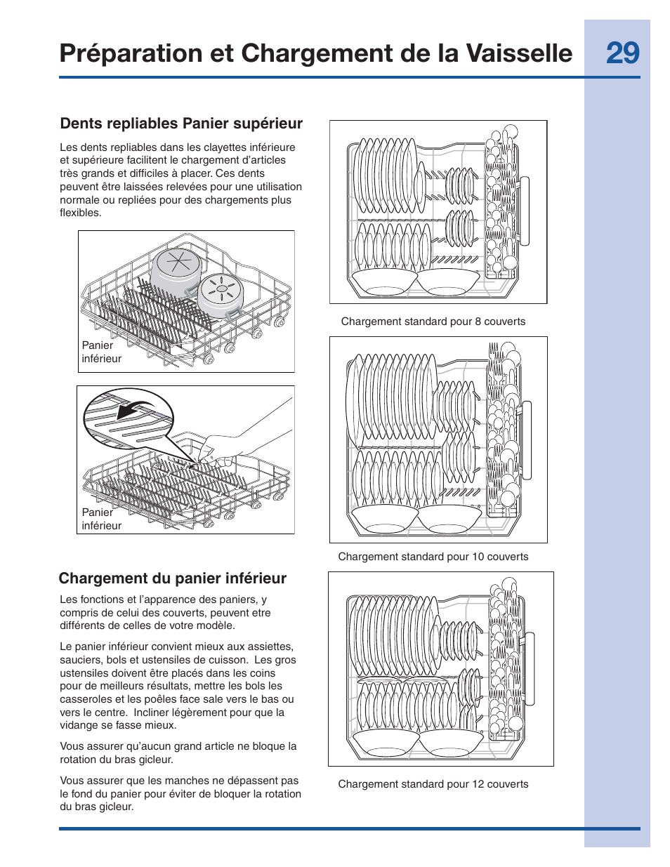 Préparation et chargement de la vaisselle | Electrolux EI24ID30QS User Manual | Page 29 / 60