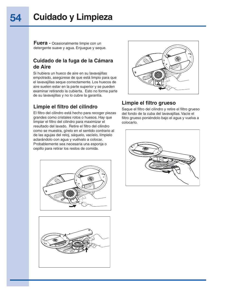 Cuidado y limpieza | Electrolux EI24ID30QS User Manual | Page 54 / 60