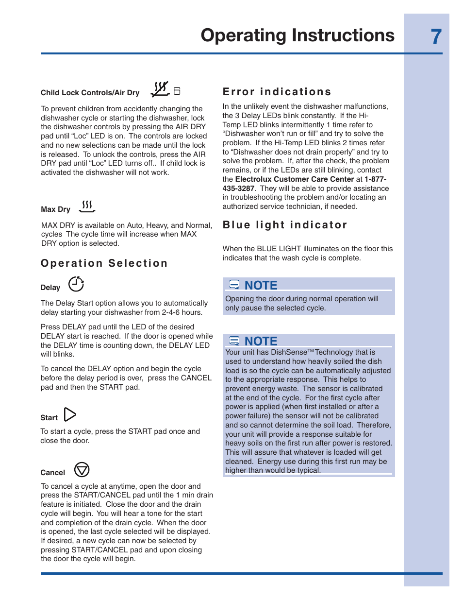 Operating instructions | Electrolux EI24ID30QS User Manual | Page 7 / 60
