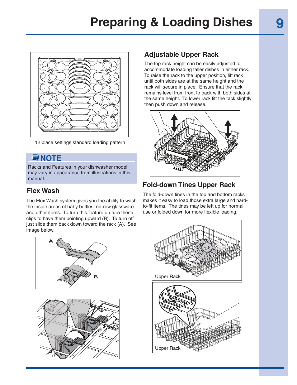 Preparing & loading dishes | Electrolux EI24ID30QS User Manual | Page 9 / 60