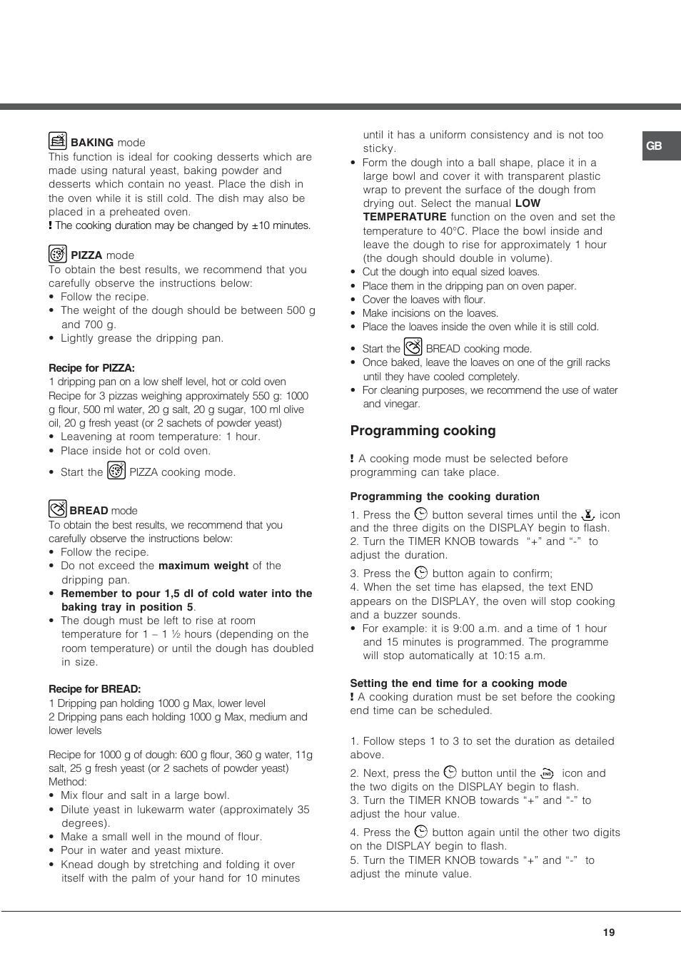 Programming cooking | Hotpoint Ariston MH 99.1 (BK)-HA User Manual | Page 19 / 80