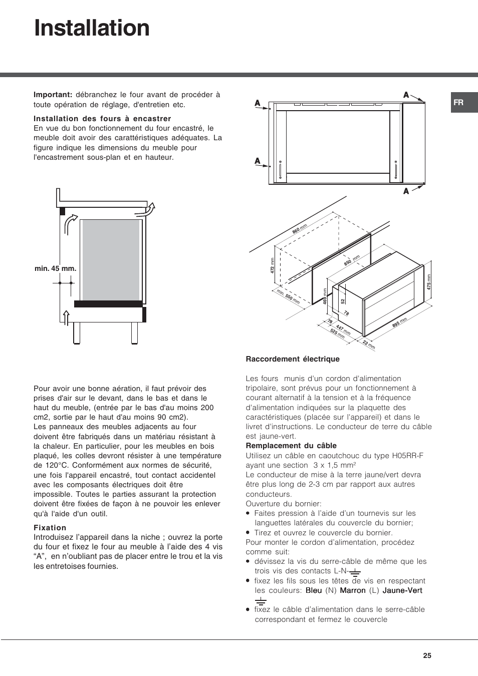 Installation | Hotpoint Ariston MH 99.1 (BK)-HA User Manual | Page 25 / 80