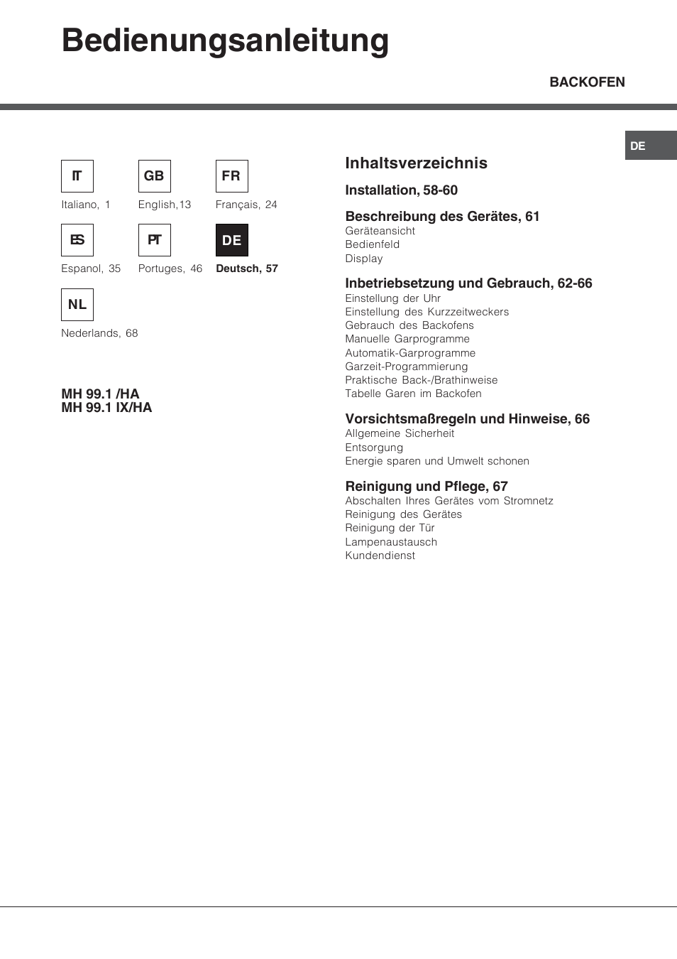 Hotpoint Ariston MH 99.1 (BK)-HA User Manual | Page 57 / 80