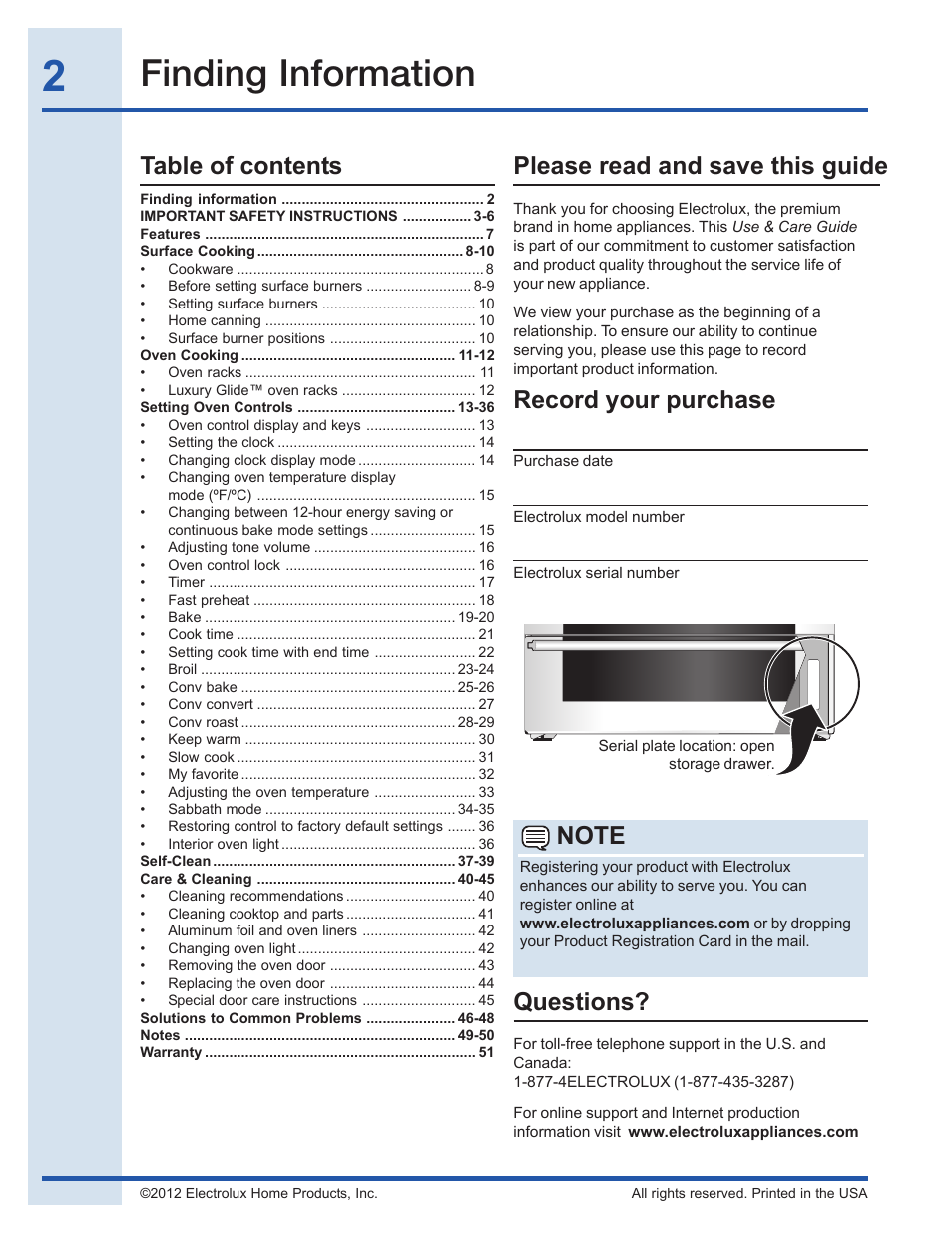 Electrolux EI30GF35JS User Manual | Page 2 / 52