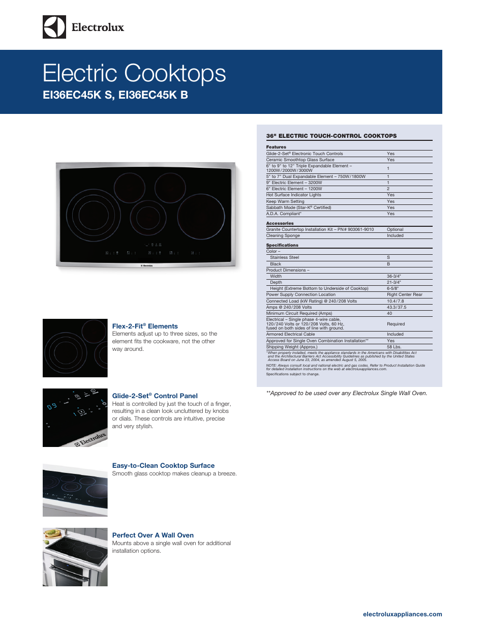 Electrolux EI36EC45KB User Manual | 3 pages