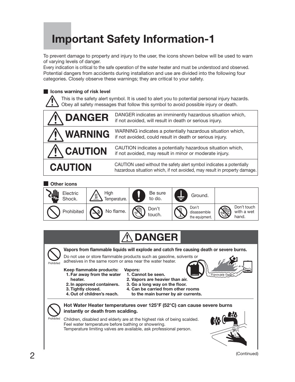 Important safety information-1, Danger warning caution, Caution | Danger | Electrolux EP19WI30LS User Manual | Page 4 / 38