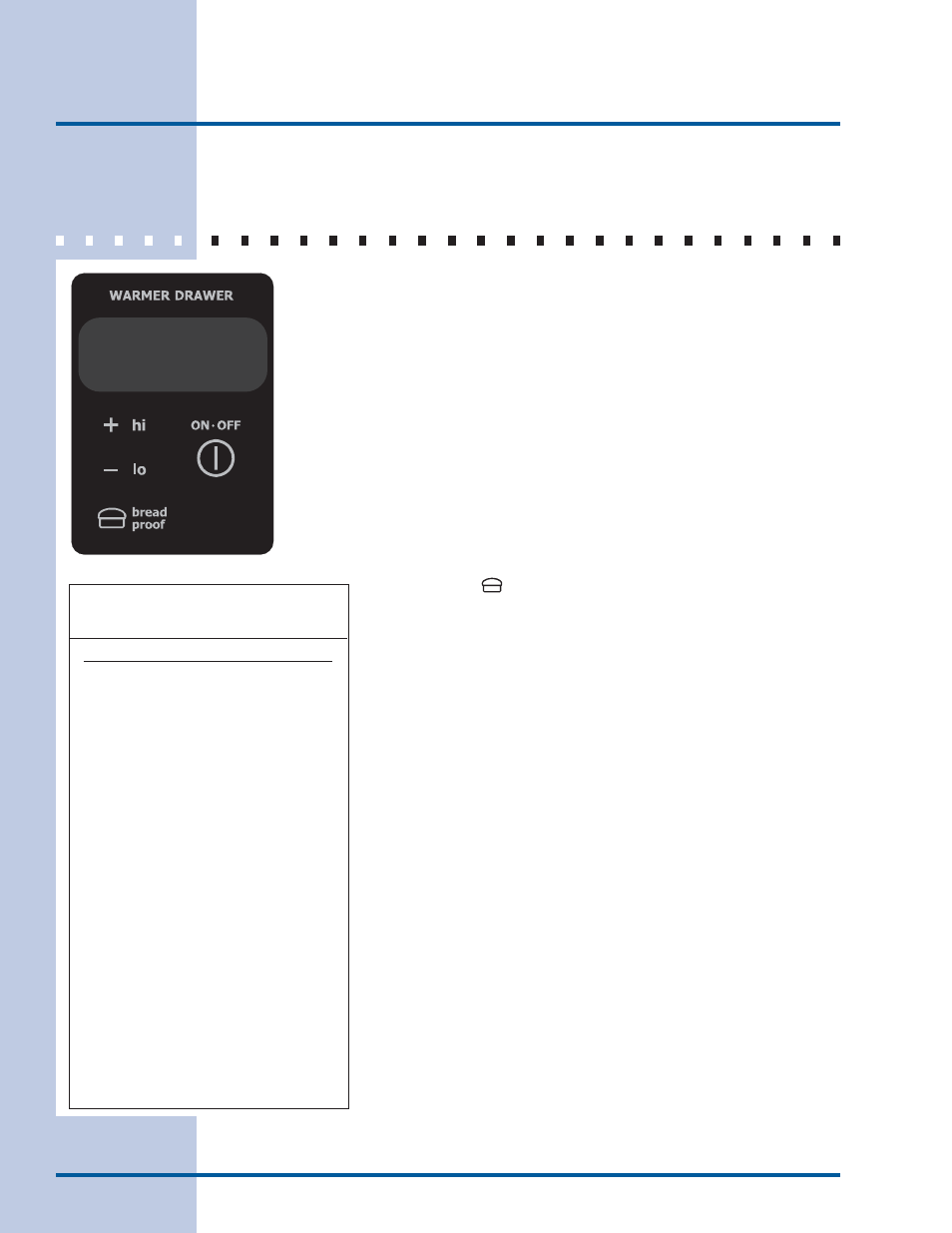 Setting control, Setting warmer drawer controls | Electrolux EW27WD55GS User Manual | Page 6 / 12