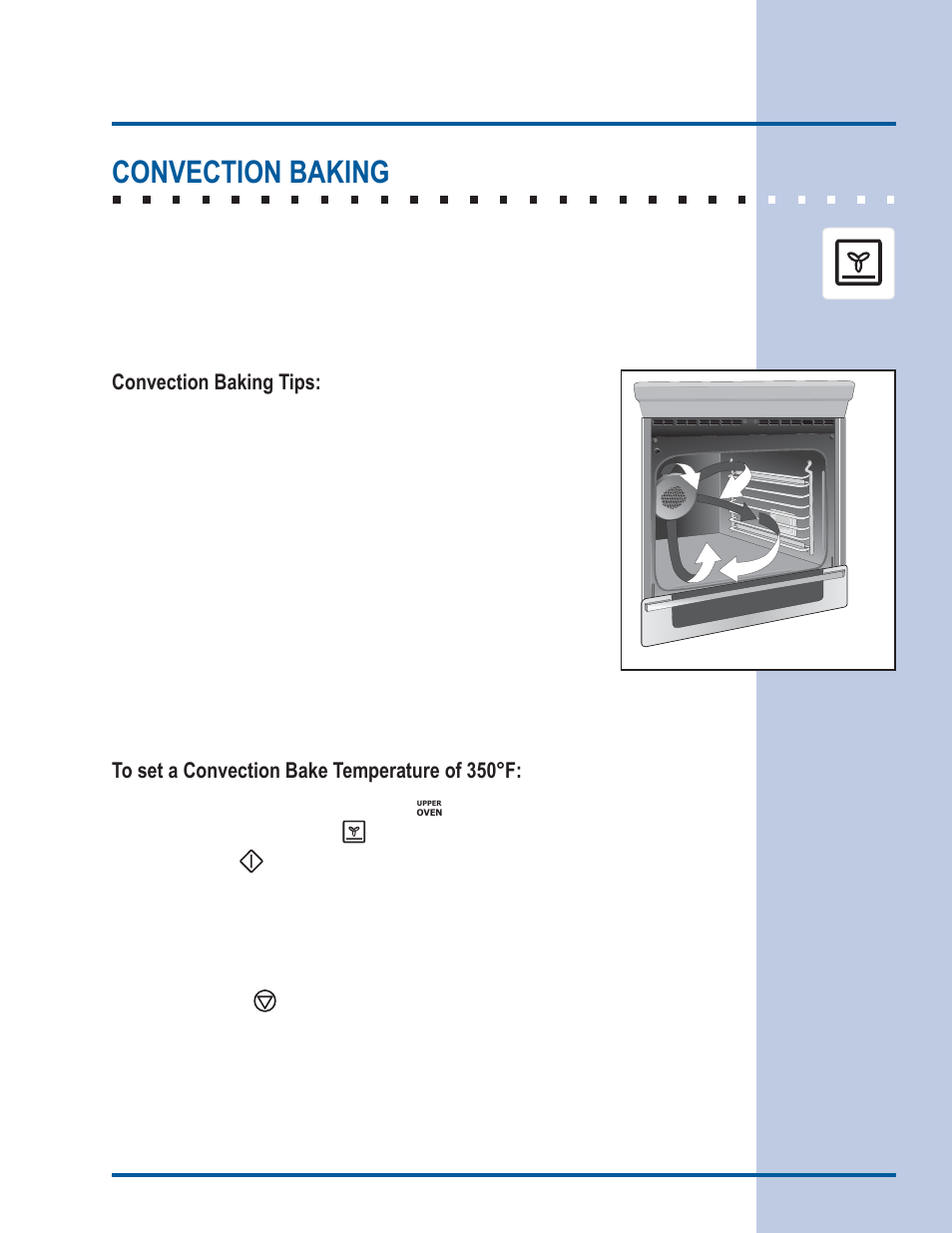 Cooking modes, Convection baking, Convection baking tips | Electrolux EI30ES55LW User Manual | Page 25 / 52