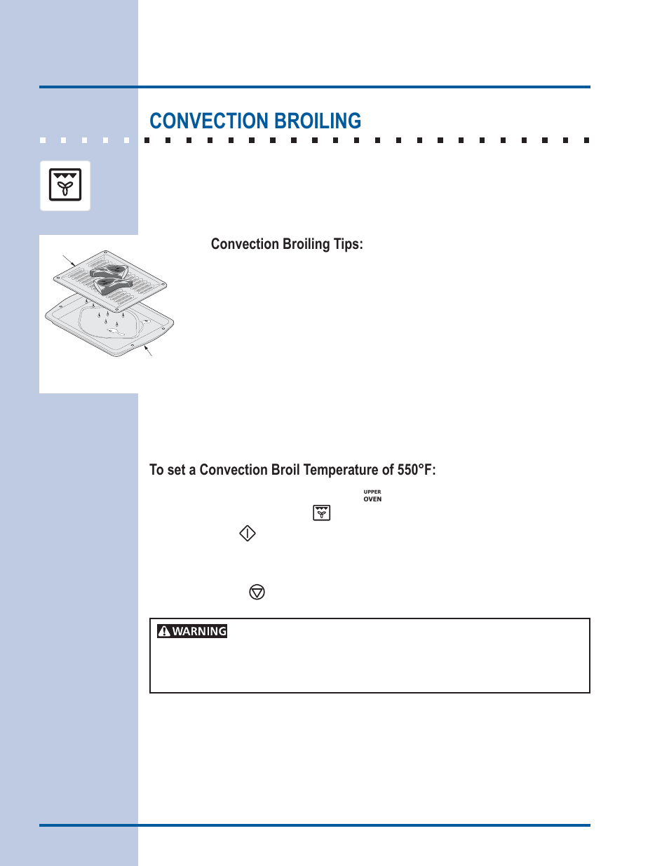 Cooking modes, Convection broiling, Convection broiling tips | Electrolux EI30ES55LW User Manual | Page 28 / 52