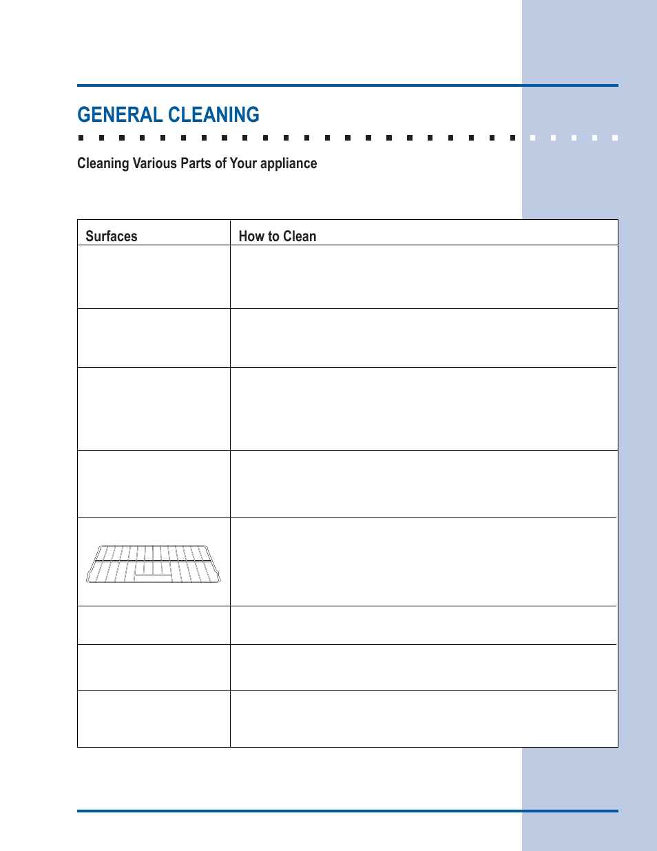 Care & cleaning, General cleaning | Electrolux EI30ES55LW User Manual | Page 41 / 52