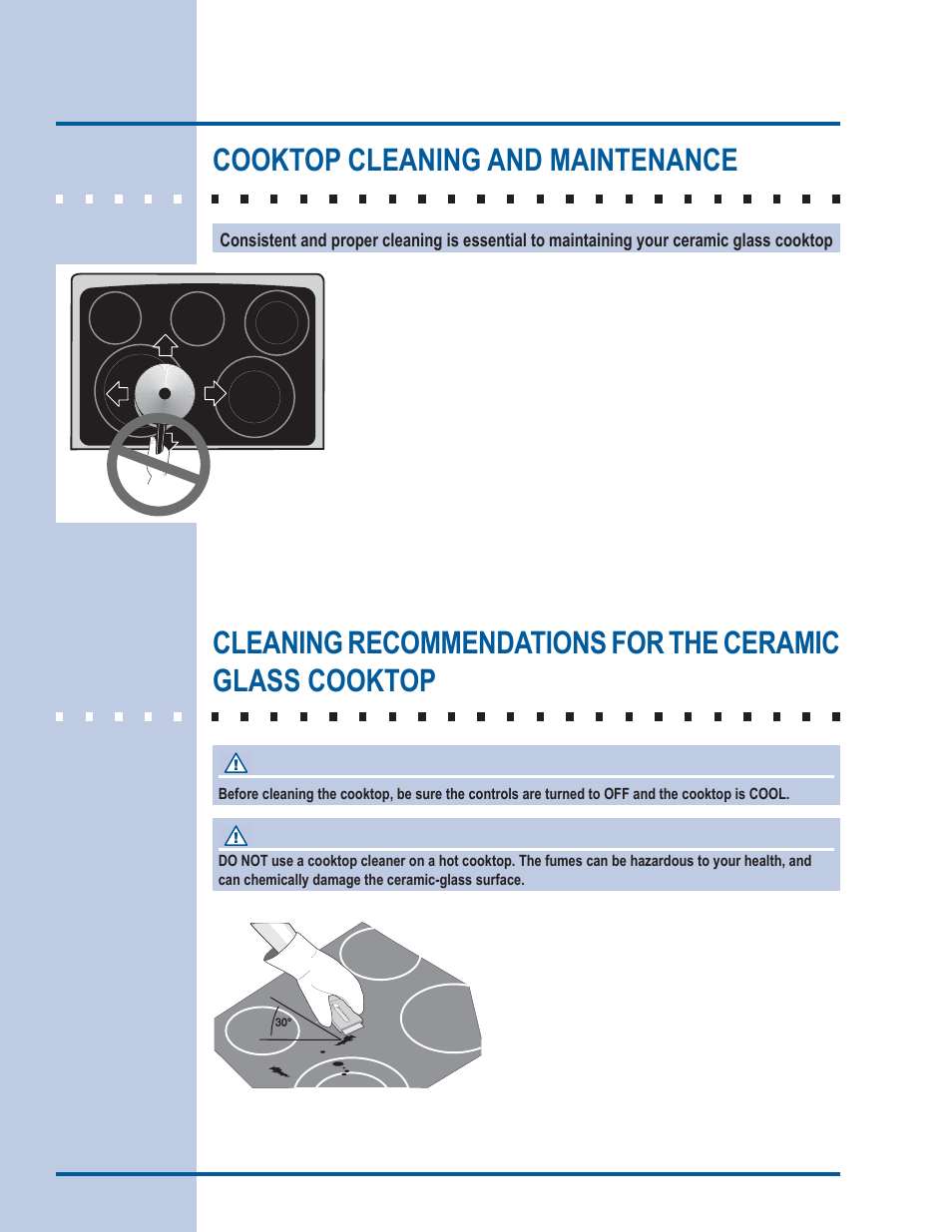 General care & cleaning, Cooktop cleaning and maintenance | Electrolux EI30ES55LW User Manual | Page 44 / 52