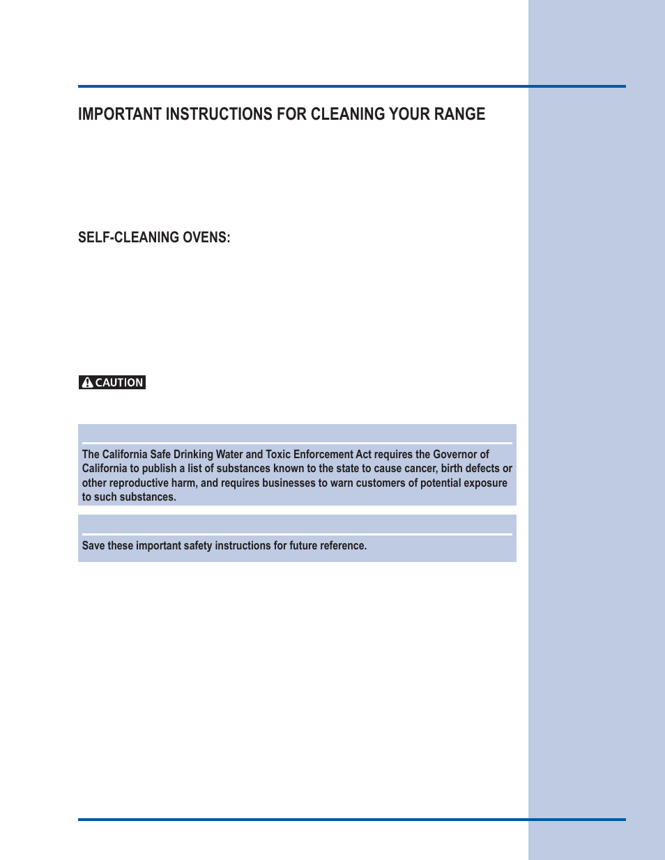 Safety, Important safety notice, Important instructions for cleaning your range | Electrolux EI30ES55LW User Manual | Page 7 / 52