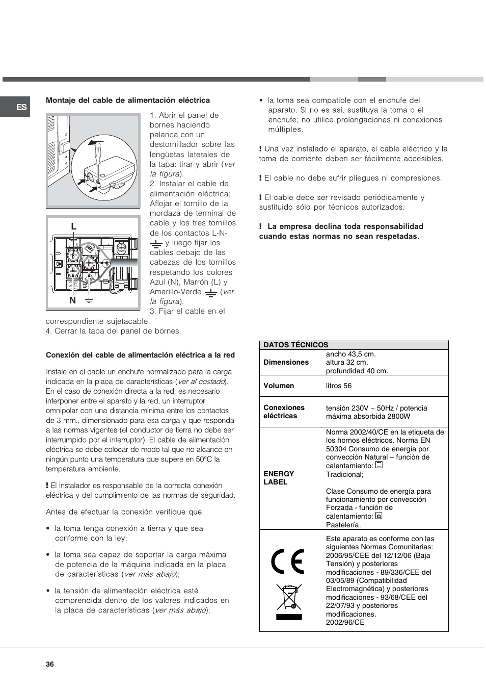 Hotpoint Ariston FT 850.1/HA User Manual | Page 36 / 56