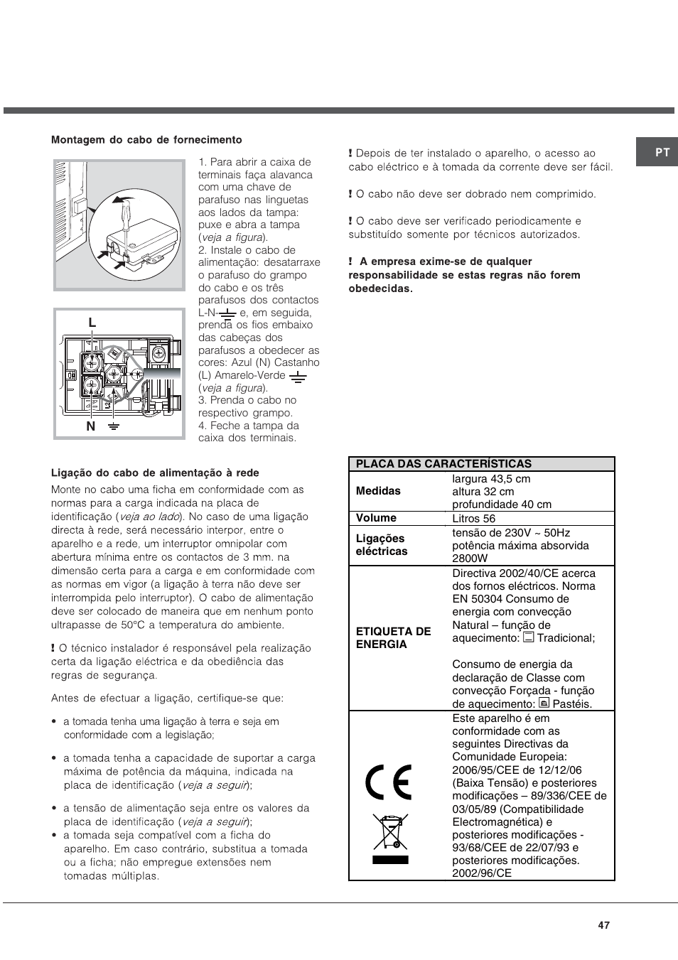 Hotpoint Ariston FT 850.1/HA User Manual | Page 47 / 56