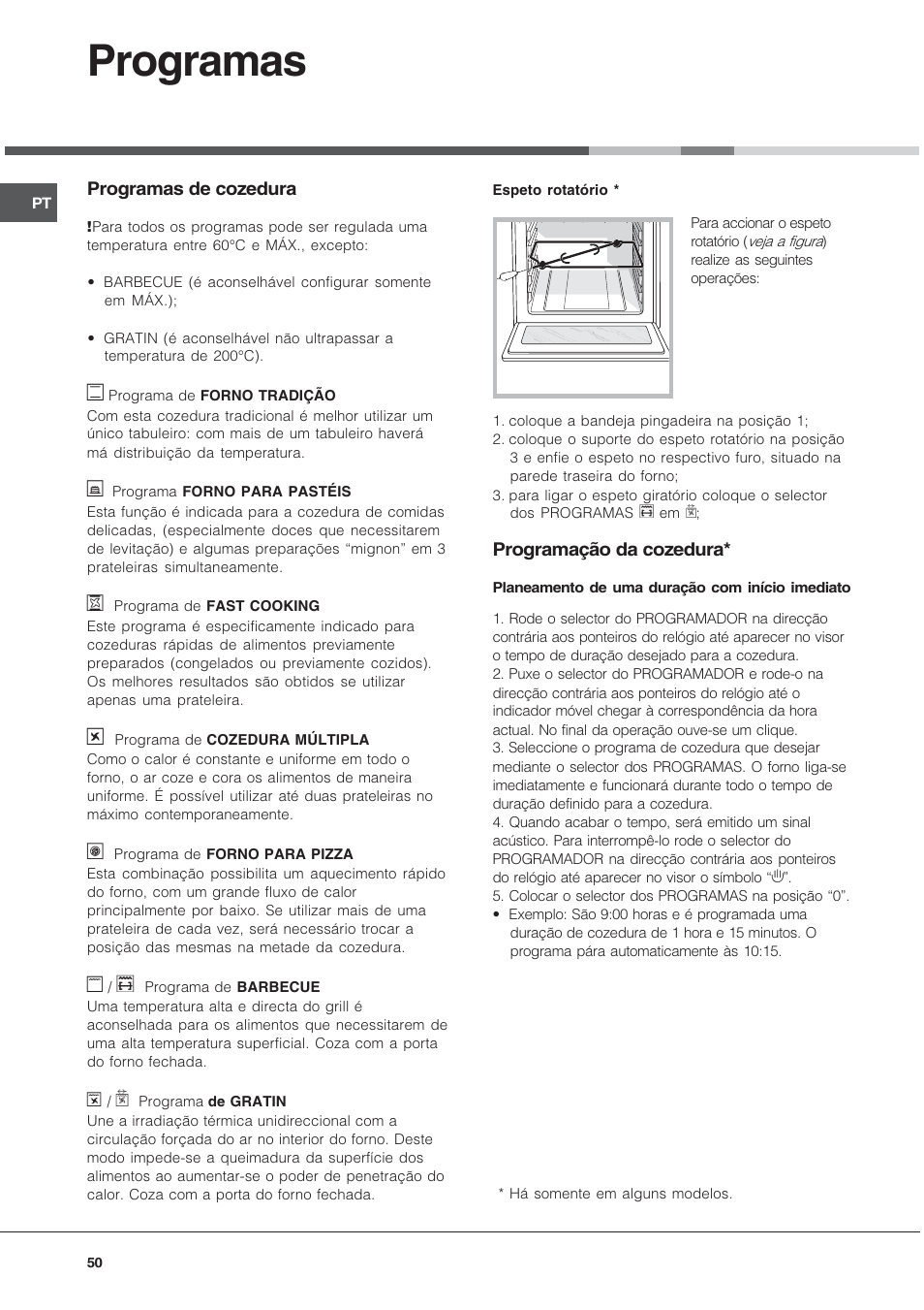 Programas | Hotpoint Ariston FT 850.1/HA User Manual | Page 50 / 56