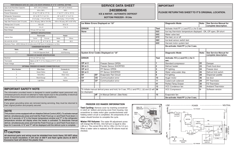 FRIGIDAIRE FGUB2642LF User Manual | 2 pages