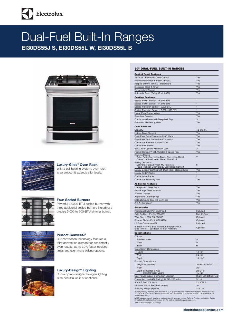 Electrolux EI30DS55LW User Manual | 5 pages