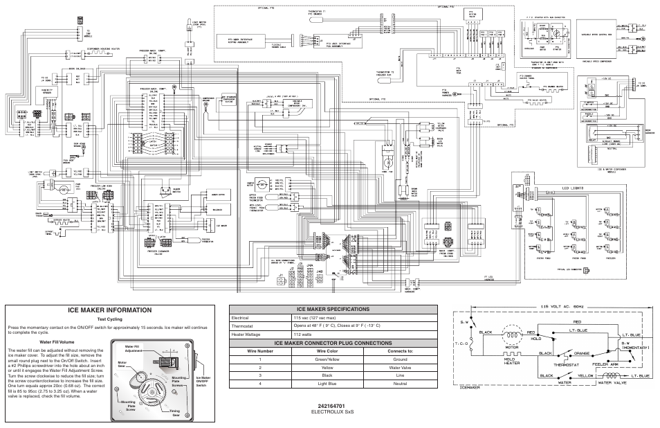 Ice maker information, Ice maker specifications, Ice maker connector plug connections | Electrolux EW26SS85KS User Manual | Page 2 / 2