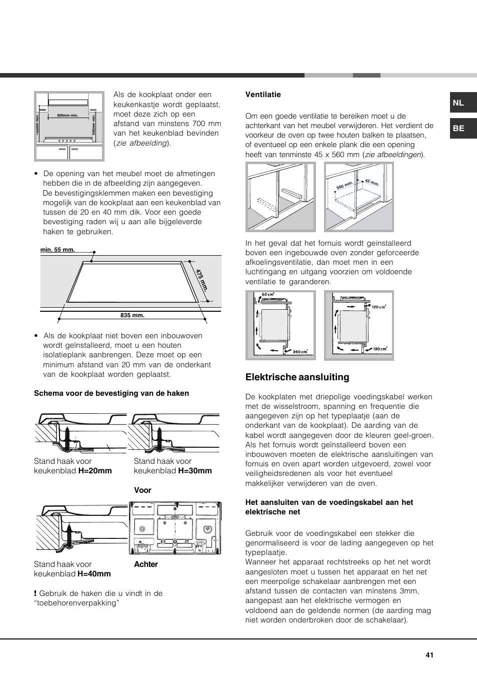 Elektrische aansluiting | Hotpoint Ariston PH 941MS (IX)-HA User Manual | Page 41 / 52