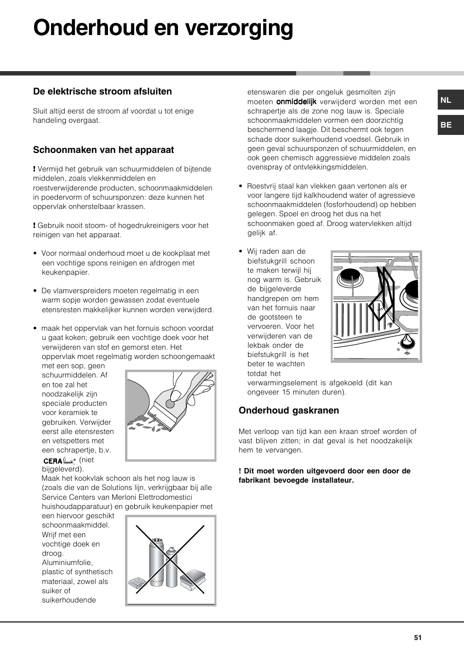 Onderhoud en verzorging | Hotpoint Ariston PH 941MS (IX)-HA User Manual | Page 51 / 52