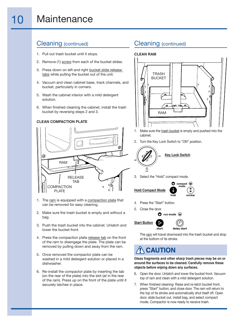 Maintenance, Cleaning | Electrolux EI15TC65HS User Manual | Page 10 / 12