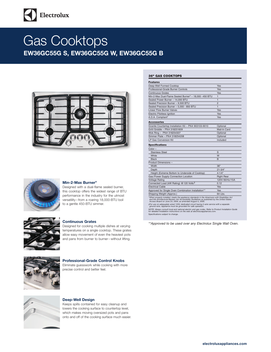 Electrolux EW36GC55GW User Manual | 4 pages