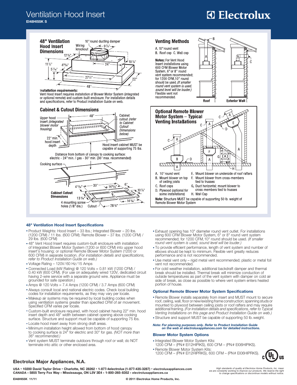 Ventilation hood insert | Electrolux EI48HI55KS User Manual | Page 2 / 2