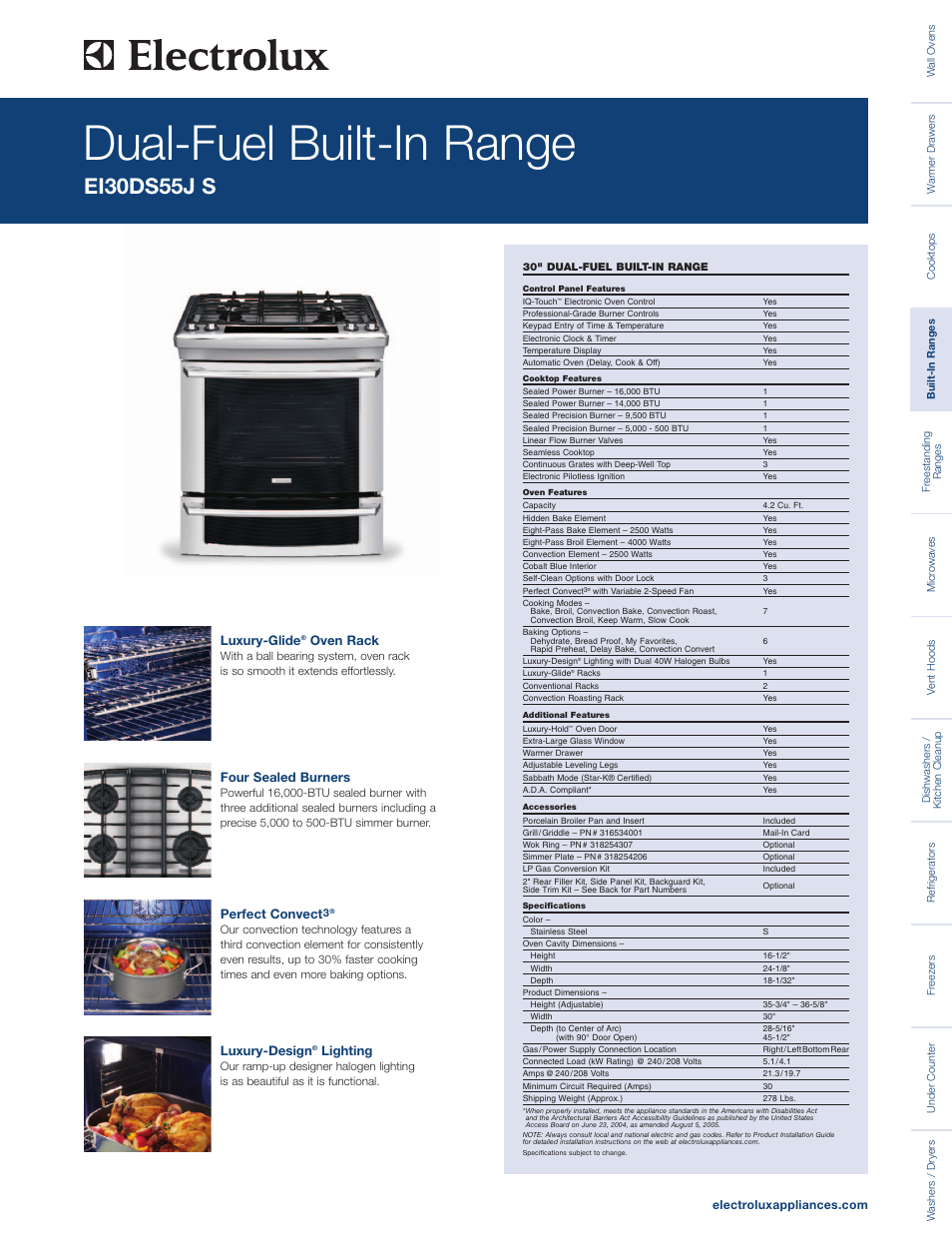 Electrolux EI30DS55JS User Manual | 2 pages