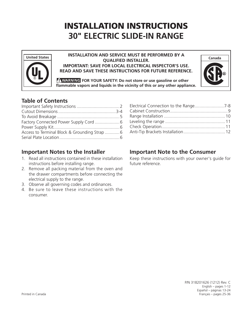 Electrolux EI30ES55LW User Manual | 36 pages