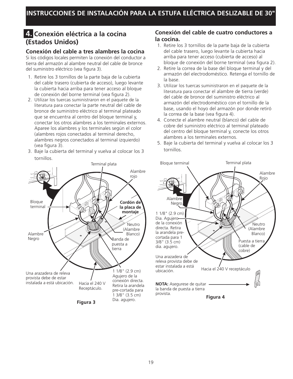 Conexión eléctrica a la cocina (estados unidos) | Electrolux EI30ES55LW User Manual | Page 19 / 36