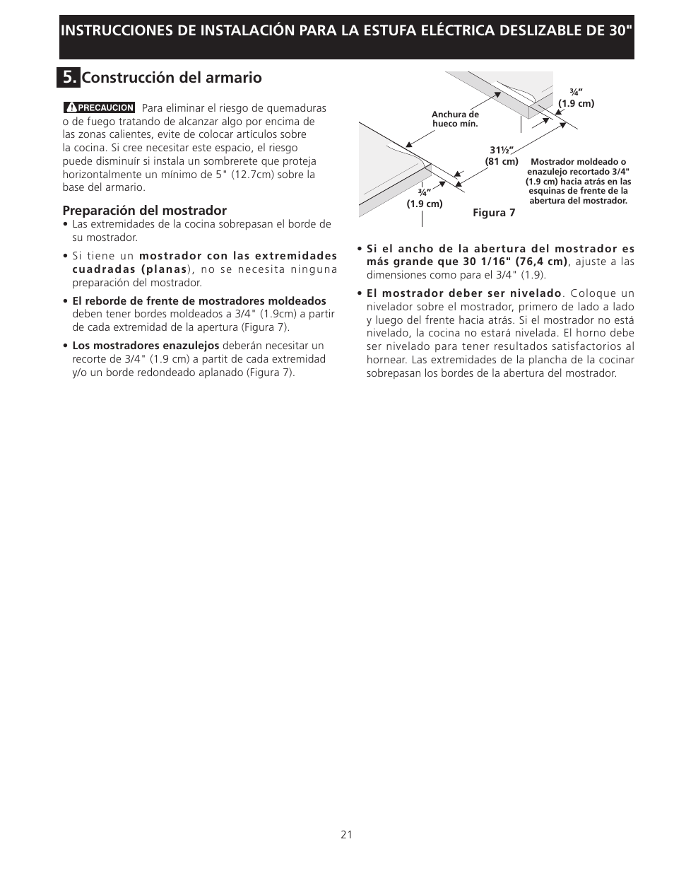 Construcción del armario | Electrolux EI30ES55LW User Manual | Page 21 / 36